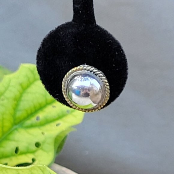 Sterling Silver Button Earrings - Picture 2 of 6